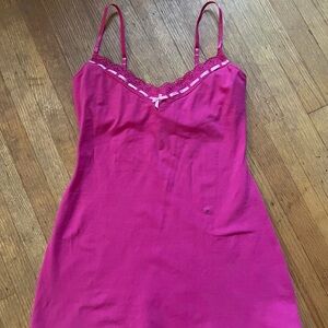 Women's Pink Lace Trim Chemise